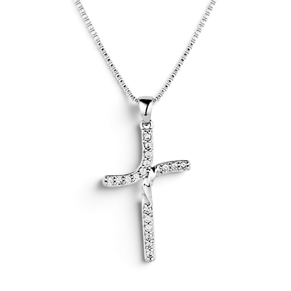Montana Silversmiths Bend But Don't Break CZ Cross Necklace NEW!